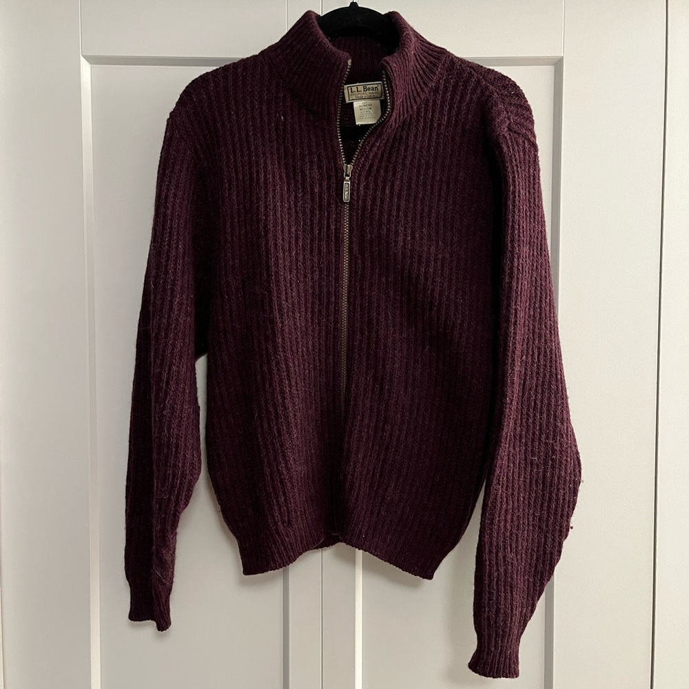 LL Bean Wool & Alpaca Zip Up Sweater